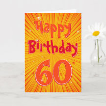 60 Fun Radial Sunburst Oranje 60th Birthday