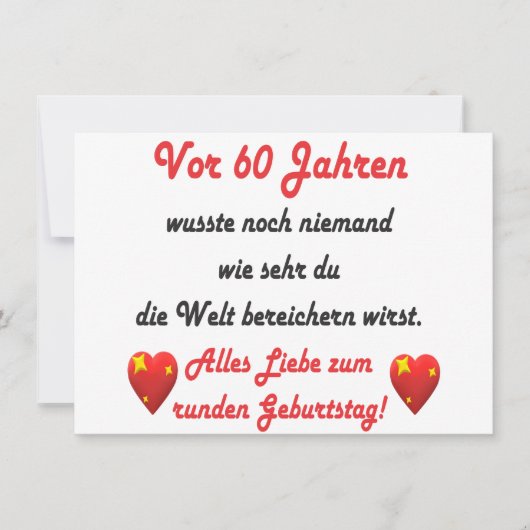 60. Geburtstag Spruch und Gratulation (Voorkant)