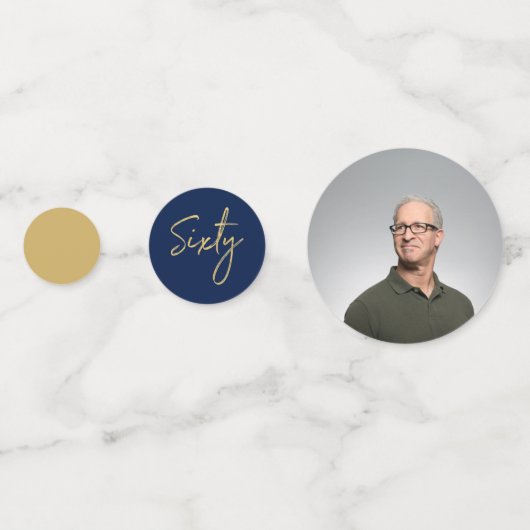 60 | Goud en zeemacht moderne 60e verjaardag Confetti (Achterkanten)