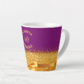 60 heerlijke gouden boog paarse naam sparkle age a latte mok (Rechterhoek)