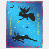 60-inch X80-inch Elf Fairy & Butterfly-Believe in Fleece Deken (Voorkant)