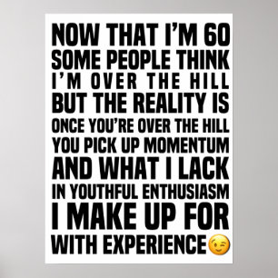 60 is een grappige oude leeftijd poster
