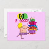 60 is Good Birthday Tshirts and Gifts Briefkaart (Voorkant / Achterkant)