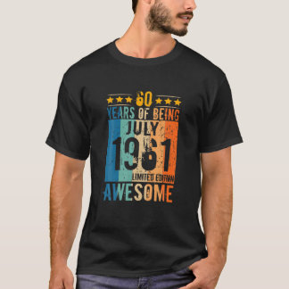 60 jaar als Man Vintage geboren in juli 1961 T-shirt