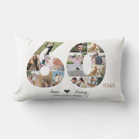 60 jaar bruiloft Jubileum foto Kussen (Voorkant)