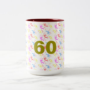 60 jaar en Confetti Mok