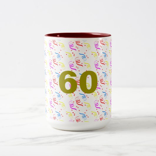 60 jaar en Confetti Mok (Center)