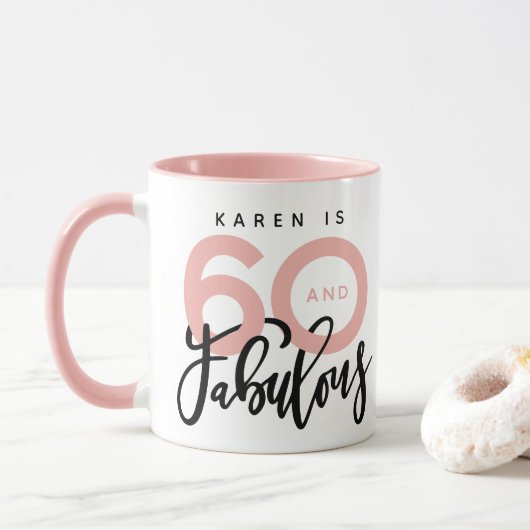 60 jaar en geweldige verjaardagsmok mok (Met donut)