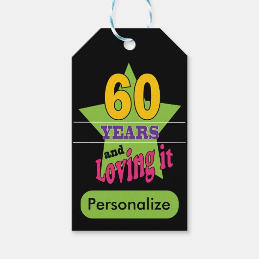 60 jaar en liefdevol - 60ste verjaardag cadeaulabel (Voorkant)