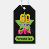 60 jaar en liefdevol - 60ste verjaardag cadeaulabel (Achterkant)