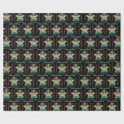 60 jaar en liefhebbend - 60e verjaardag cadeaupapier (Vlak)