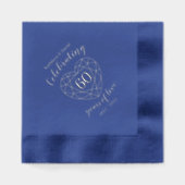 60 jaar gem hartsverjaardag vieren folie servetten (Voorkant)