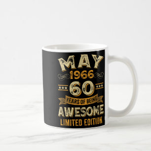 60 Jaar Geweldig Vintage Mei 1966 60ste Verjaardag Koffiemok
