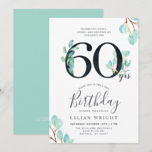 60 jaar groei 60e verjaardag Eucalyptus Kaart