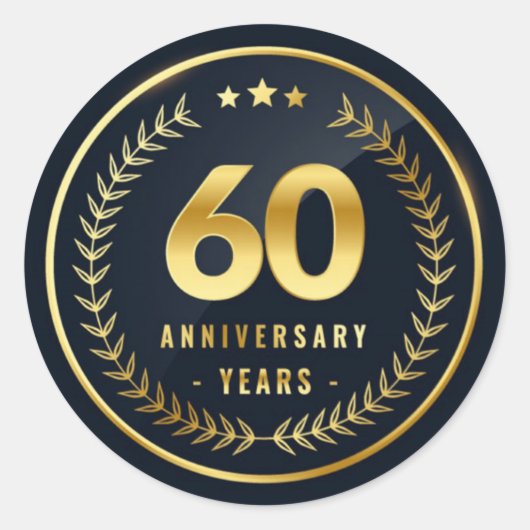60 jaar Jubileum envelopzegel Ronde Sticker (Voorkant)