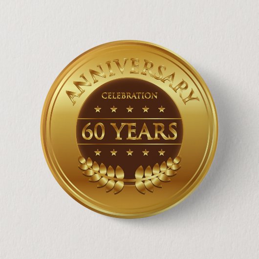 60 jaar Jubileum Gold Ronde Button 5,7 Cm (Voorkant)