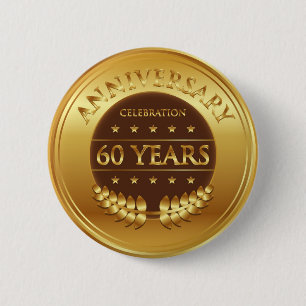 60 jaar Jubileum Gold Ronde Button 5,7 Cm