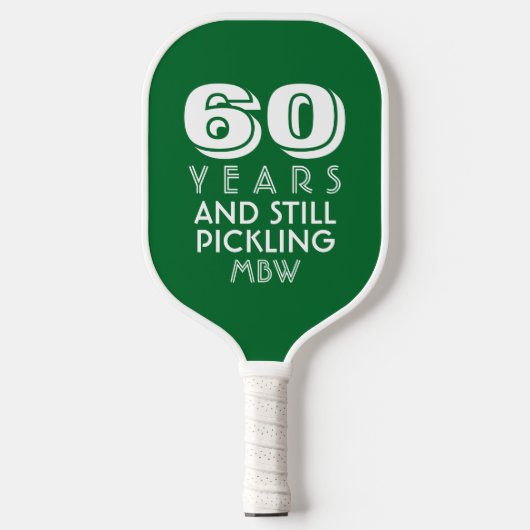 60 jaar nog steeds Aangepaste tekstpagina selecter Pickleball Paddle (Voorkant)