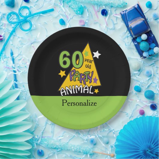 60 jaar oud dier - 60e verjaardag papieren bordje (Feest)
