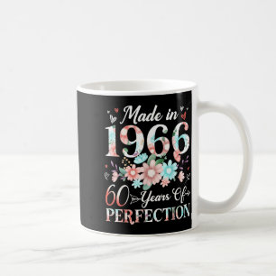 60 jaar oud gemaakt in 1966 bloem 60ste verjaardag koffiemok