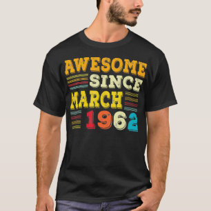 60 jaar oud Geweldige sinds maart 1962 geeft 60e v T-shirt