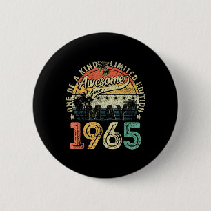 60 jaar oud Geweldige sinds mei 1965 60ste verjaar Ronde Button 5,7 Cm