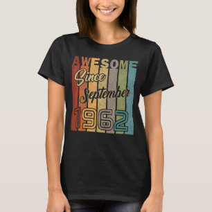 60 jaar oud Geweldige sinds september 1962 60th Bi T-shirt