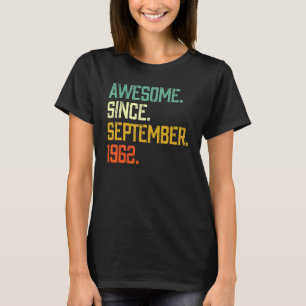 60 jaar oud Geweldige sinds september 1962 60th Bi T-shirt
