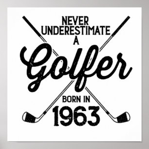 60 jaar oud Golfer Golfing 1963 Golfer's 60ste Poster