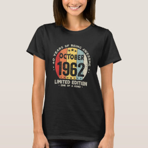60 jaar oud oktober 1962 60e verjaardag t-shirt