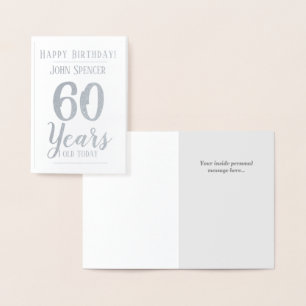 60 jaar oud. Stijlvol ontwerp. 60e verjaardag Folie Kaarten