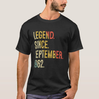 60 jaar oude 60e verjaardag Legende sinds septembe T-shirt