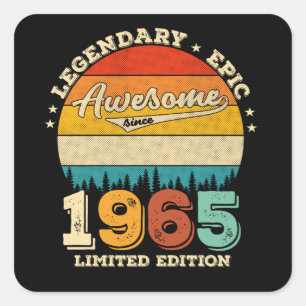 60 jaar oude Bday 1965 Geweldige 60ste verjaardag  Vierkante Sticker