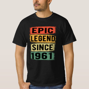 60 jaar oude dag 1961 Epic Legend 61st Birthday T-shirt