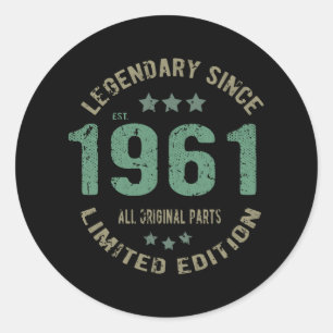 60 jaar oude dag Legend 60e verjaardag Ronde Sticker