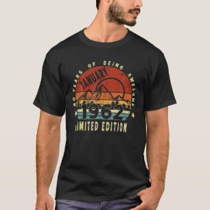 60 jaar oude geschenken januari 1962 T - shirts 60