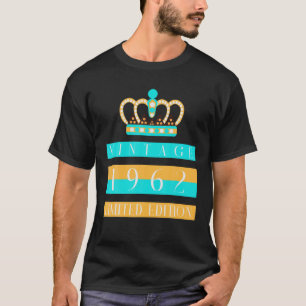 60 jaar oude geschenken Vintage 1962 Mannen Vrouwe T-shirt