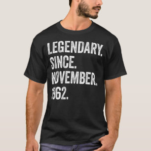 60 jaar oude legendary sinds november 1962 60e bi t-shirt