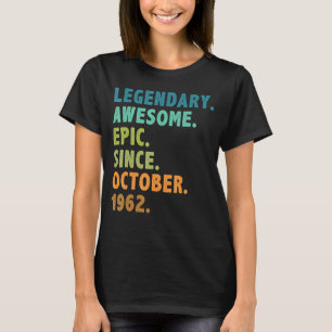 60 jaar oude legering sinds oktober 1962 60e geboo t-shirt