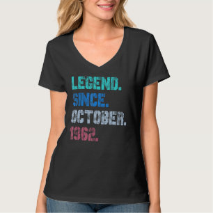 60 jaar oude leggende sinds oktober 1962 60e geboo t-shirt