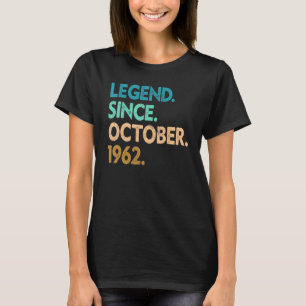 60 jaar oude leggende sinds oktober 1962 60e geboo t-shirt