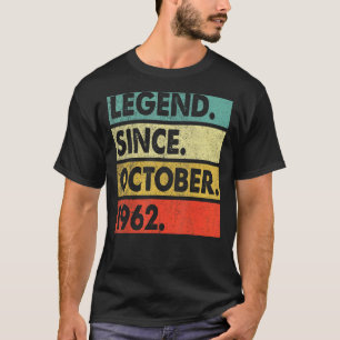 60 jaar oude leggende sinds oktober 1962 60e geboo t-shirt