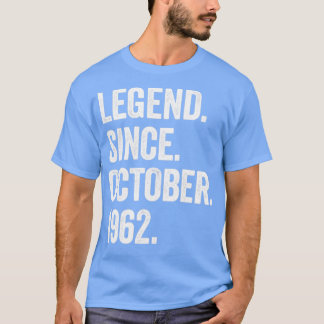 60 jaar oude leggende sinds oktober 1962 60e geboo t-shirt