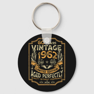 60 jaar oude Vintage 1962 60e verjaardag Sleutelhanger