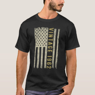 60 jaar oude Vintage 1962 Amerikaanse vlag 60e geb T-shirt