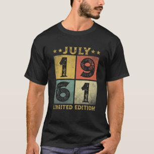 60 jaar oude Vintage juli 1961 beperkte uitgave 60 T-shirt
