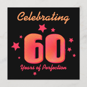 60 jaar Perfection Custom Birthday Invitation Kaart
