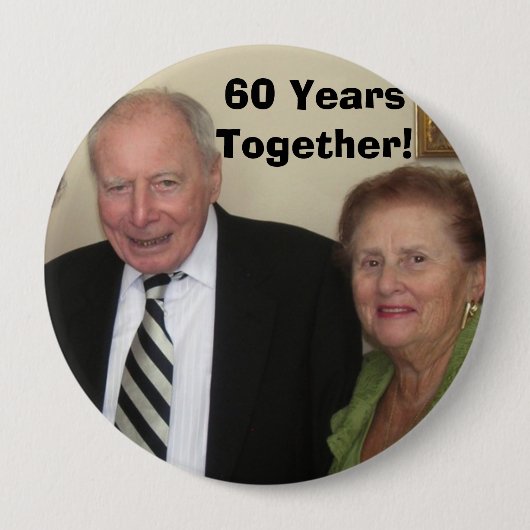 60 jaar samen! ronde button 4,0 cm (Voorkant)