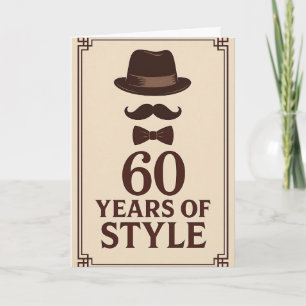 60 Jaar stijlvolle heer 60ste verjaardag Kaart