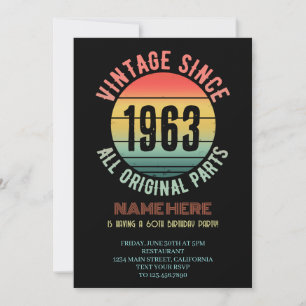 60 Jaar Verbluffend 1963 Verjaardagsfeestje Kaart